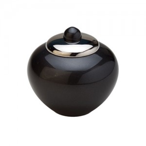 Round Simplicity Keepsake Small Urn (Black) - "Made with Love"